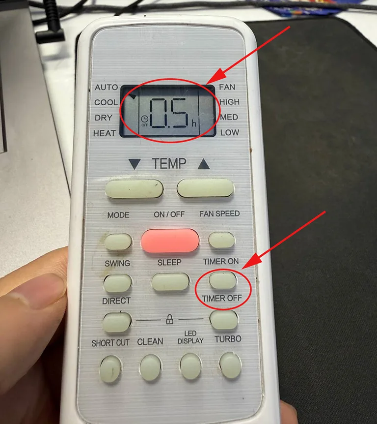 Nhấn nút Timer OFF để bắt đầu hẹn giờ