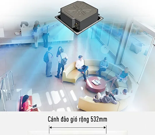 Luồng gió mạnh mẽ với 4 hướng thổi độc lập Luồng gió mạnh mẽ với 4 hướng thổi độc lập