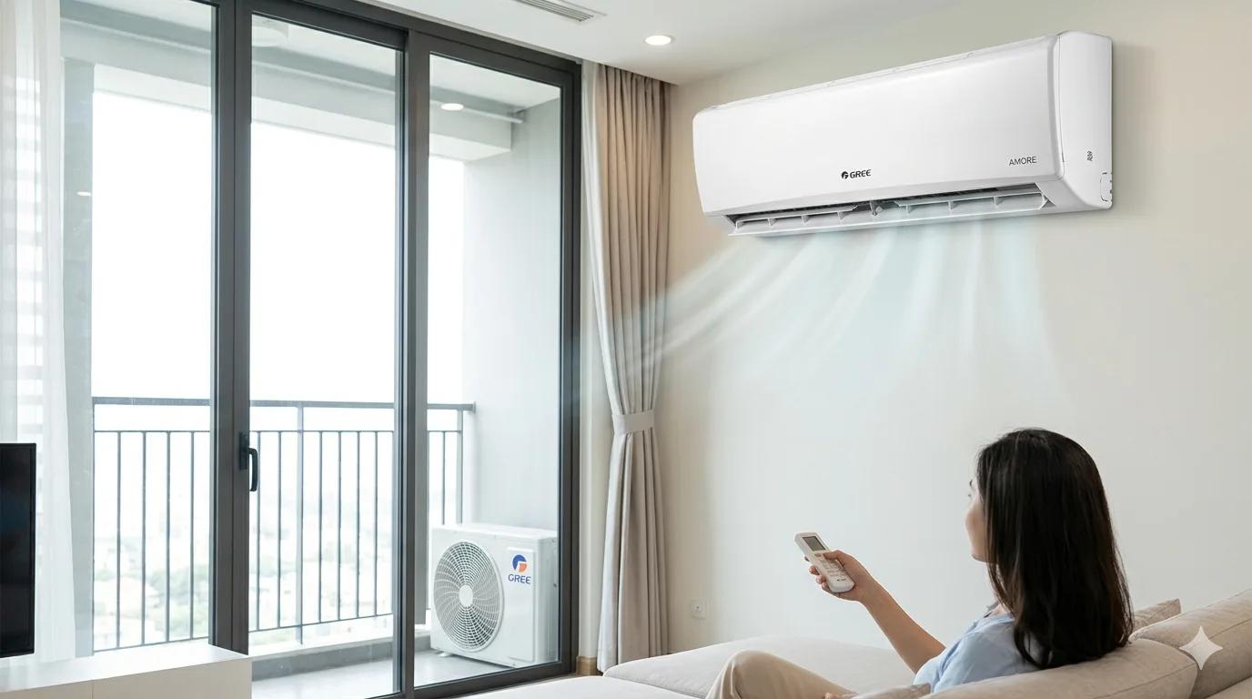 Hình ảnh điều hòa Gree Amore trong căn hộ